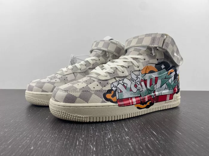 Cheap Louis Vuitton Nike Air Force 1 Mid By Virgil Abloh Graffiti 0116