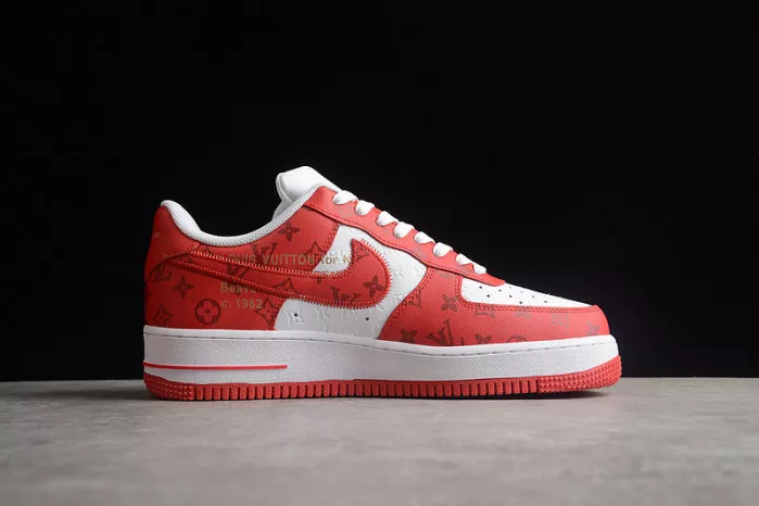 Rep Louis Vuitton Nike Air Force 1 Low By Virgil Abloh White Red LD 0232 0115