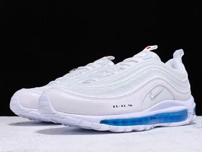 Cheap MSCHF X INRI X NIKE AIR MAX 97 'JESUS SHOES' CUSTOM WHITE BLUE 921826-101JSUS 0125