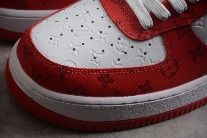 Rep Louis Vuitton Nike Air Force 1 Low By Virgil Abloh White Red LD 0232 0115