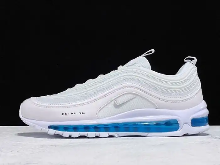 Cheap MSCHF X INRI X NIKE AIR MAX 97 'JESUS SHOES' CUSTOM WHITE BLUE 921826-101JSUS 0125