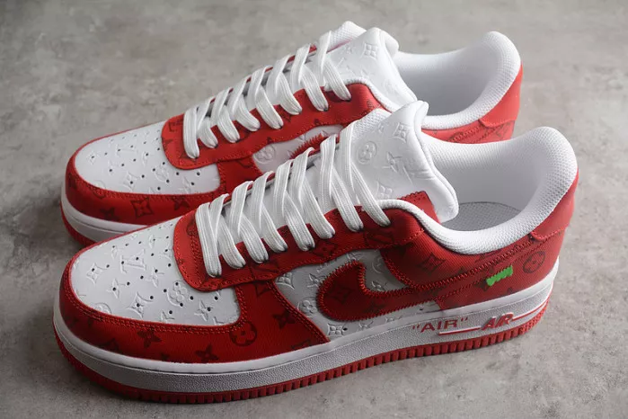 Rep Louis Vuitton Nike Air Force 1 Low By Virgil Abloh White Red LD 0232 0115