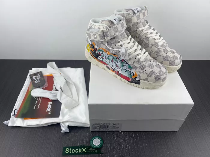 Cheap Louis Vuitton Nike Air Force 1 Mid By Virgil Abloh Graffiti 0116