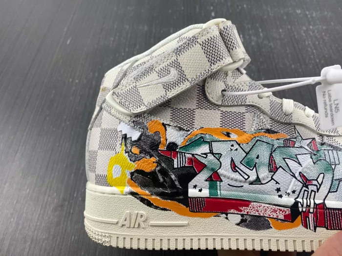 Cheap Louis Vuitton Nike Air Force 1 Mid By Virgil Abloh Graffiti 0116