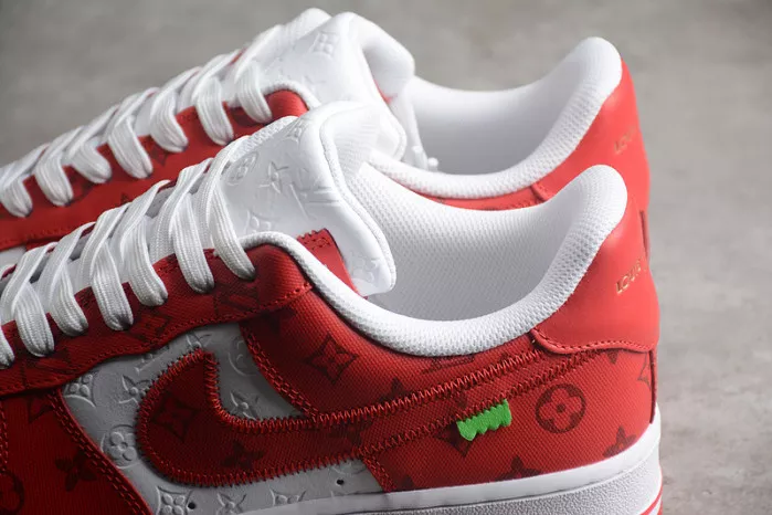 Rep Louis Vuitton Nike Air Force 1 Low By Virgil Abloh White Red LD 0232 0115