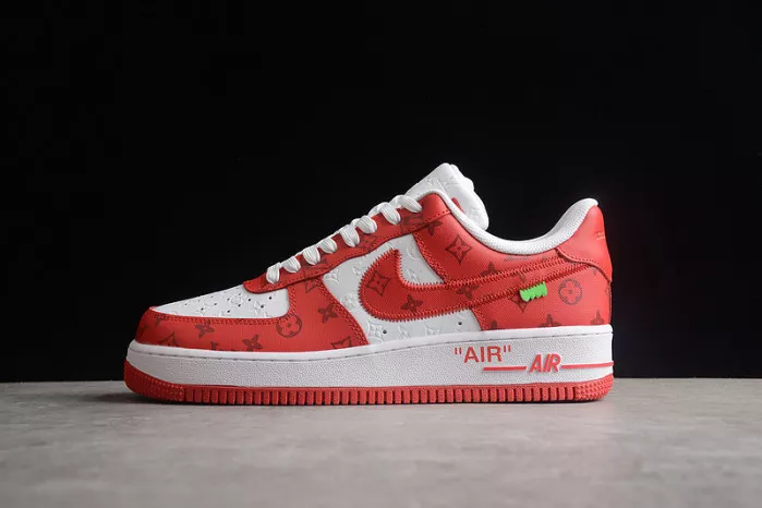 Rep Louis Vuitton Nike Air Force 1 Low By Virgil Abloh White Red LD 0232 0115