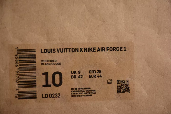 Rep Louis Vuitton Nike Air Force 1 Low By Virgil Abloh White Red LD 0232 0115