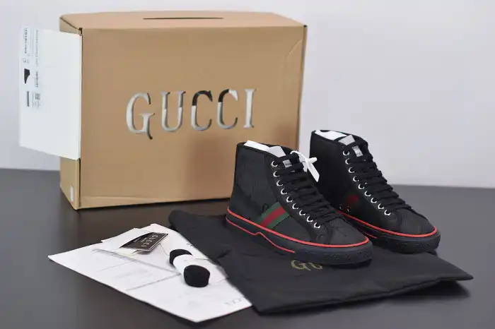 Rep GUCC Tennis 1977 Print Sneaker BLACK 553385 DOPEO 1977 0127